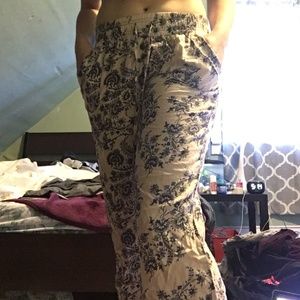 Full length boho chic flowy pants (S)